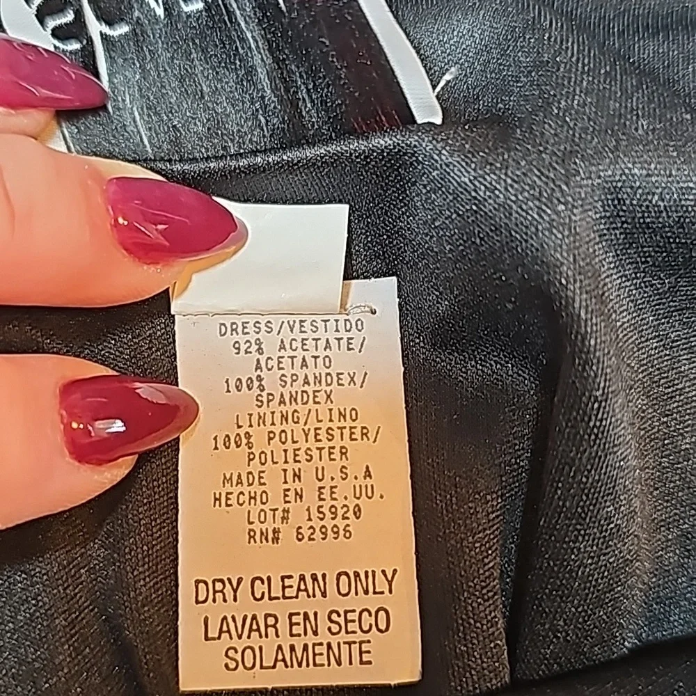 VINTAGE SCARLET BLACK SLEEVELESS COWEL BACK GLITTER FORM FITTING DRESS